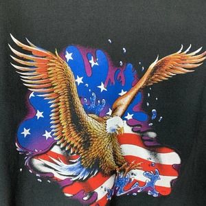 Snow Creek Eagle and Flag Graphic Sweatshirt Pullover 1/2 Zip Men's Size Medium